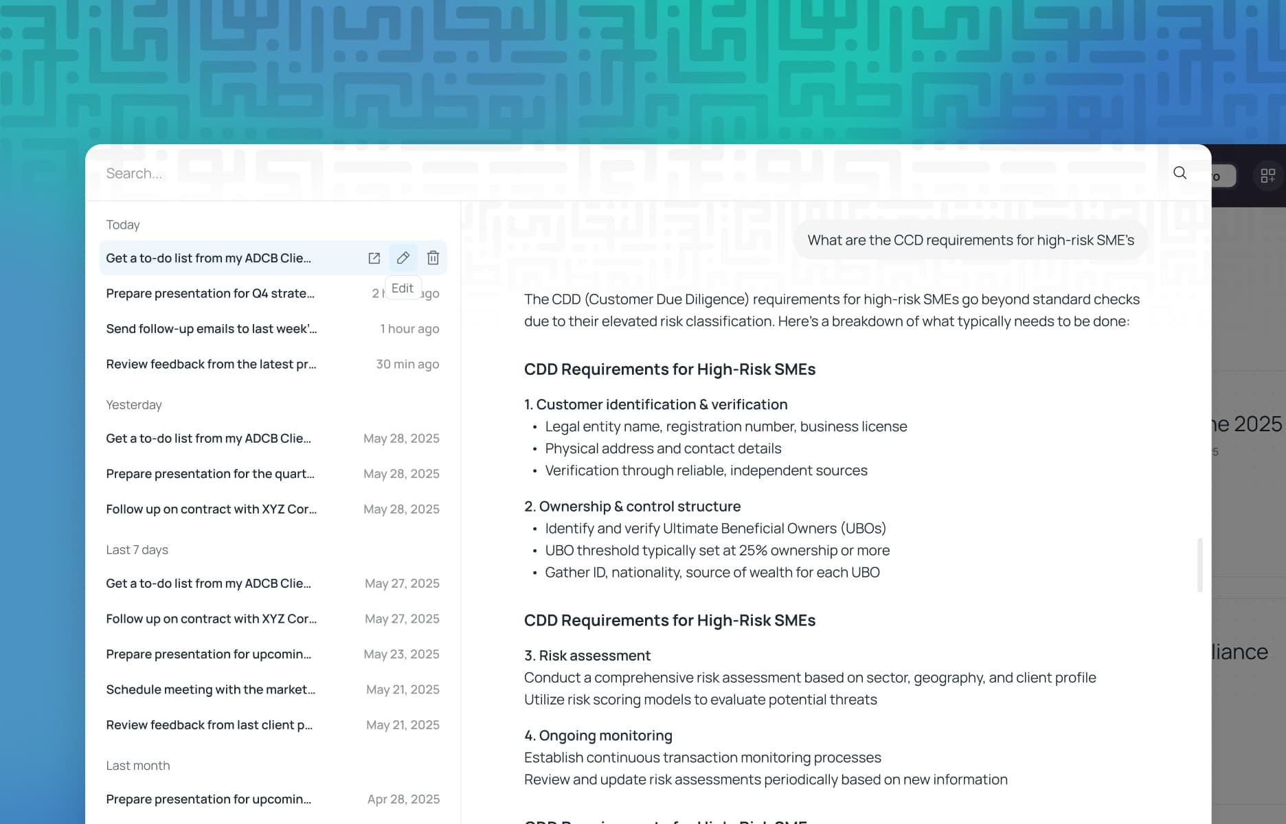 ADCB - Enterprise Knowledge AI – research