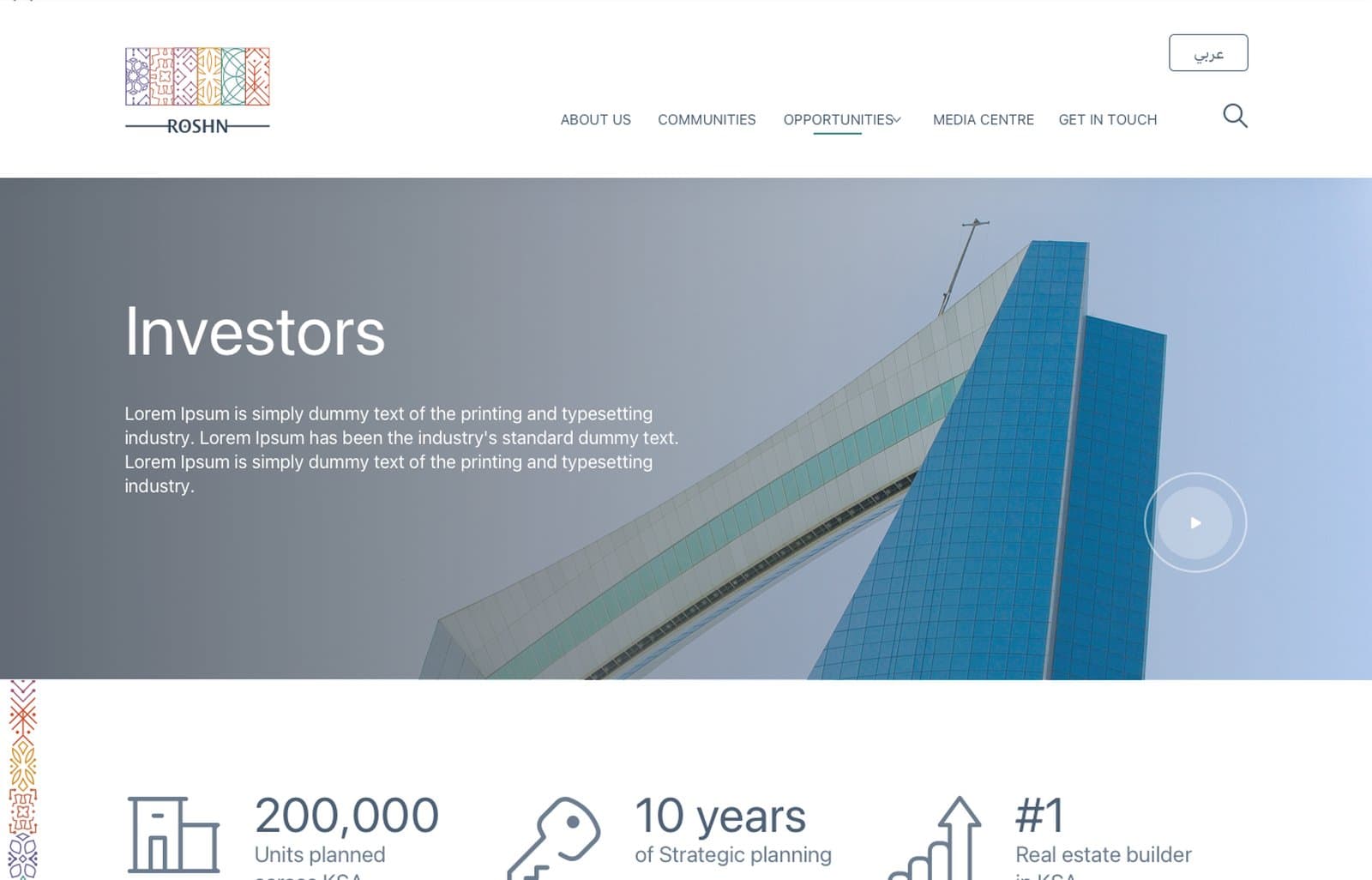 ROSHN - National Master Developer Platform – experience