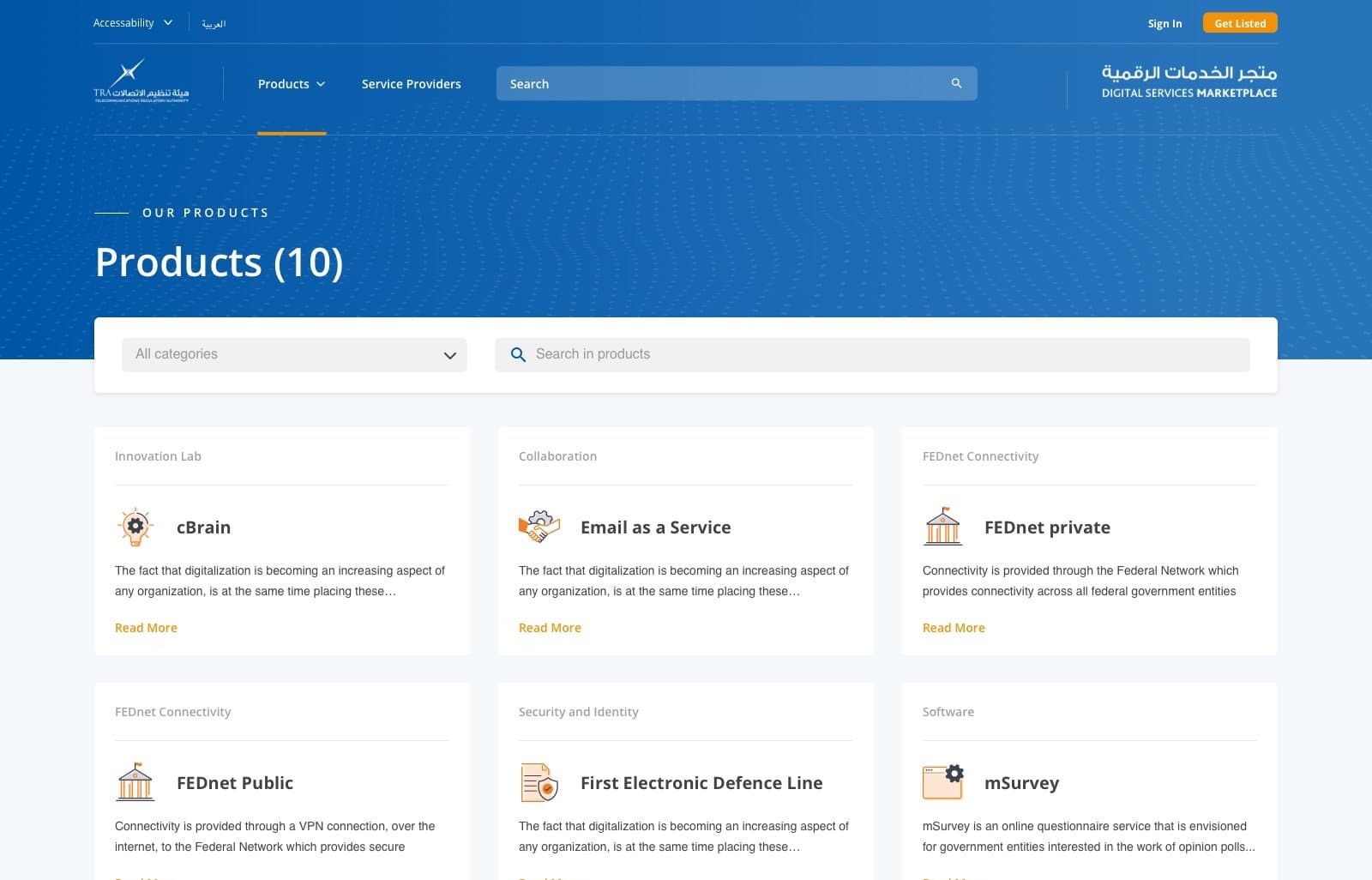TRA - Digital Services Marketplace – problem context